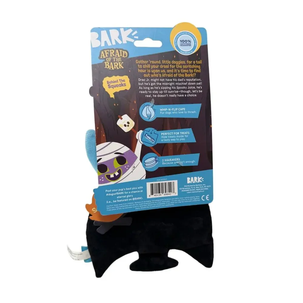 BARK Afraid of the Bark Dracula Vampire Dog Toy Medium